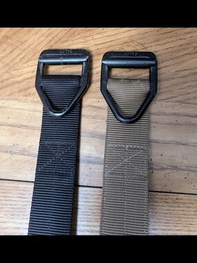 Lot Of 2 Men's Heavy-Duty Nylon Holster Belt with D-Ring Buckle - Black & Brown